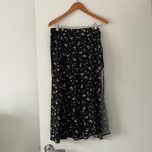 Reformation Floral Wrap Maxi/Midi Skirt